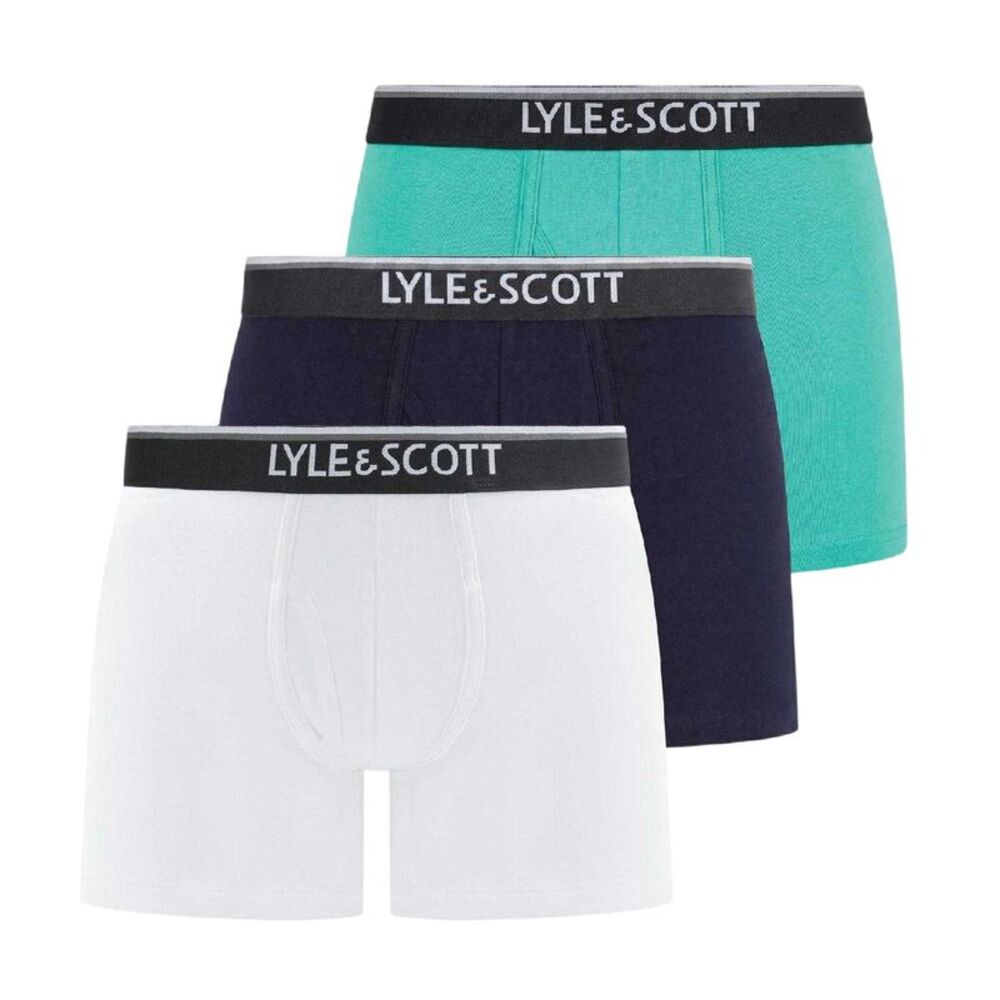 Lyle & Scott Mens Wes Boxer Briefs (Pack of 3) / Blue/White/Black